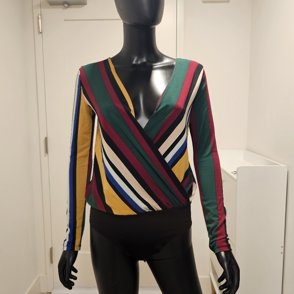 Striped Multicolor Long Sleeve Bodysuit